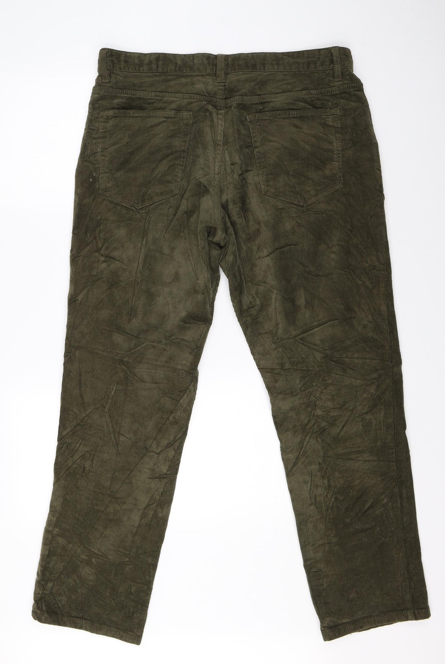 TU Mens Green  Corduroy Straight Jeans Size 36 L30 in