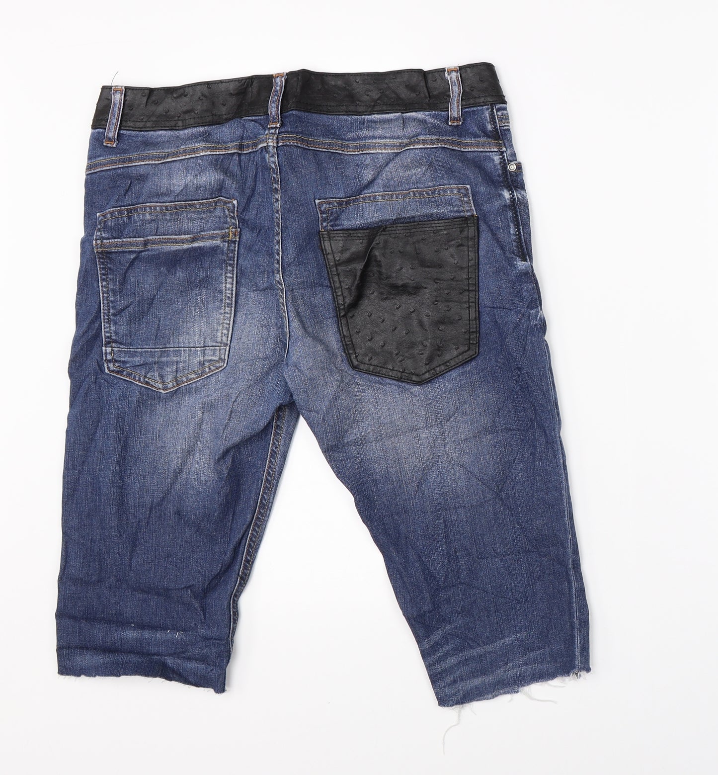 Zara Man Mens Blue  Denim Chino Shorts Size 32