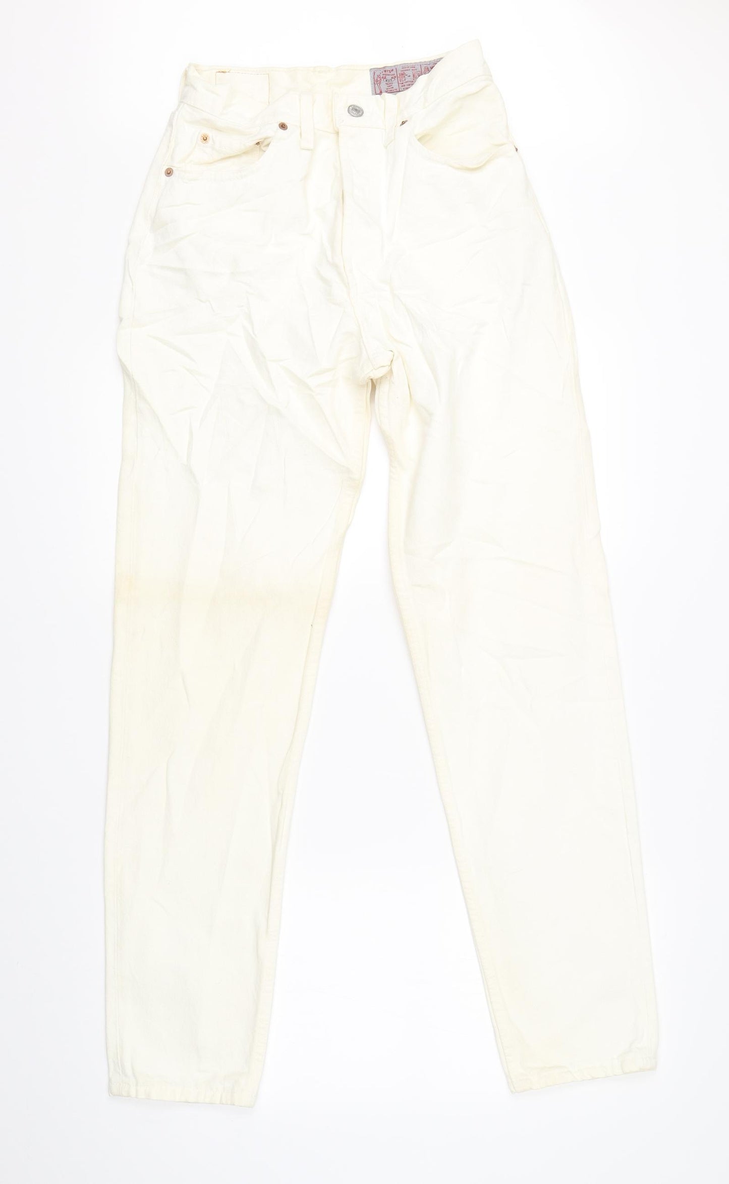 Levis Womens White  Denim Straight Jeans Size 26 in L29 in