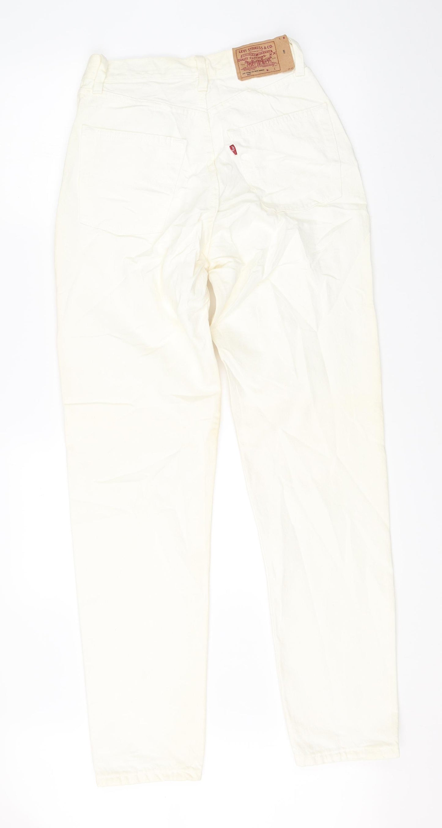 Levis Womens White  Denim Straight Jeans Size 26 in L29 in