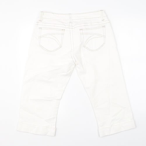 Miami Womens White  Denim Chino Shorts Size 32