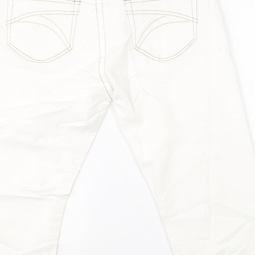 Miami Womens White  Denim Chino Shorts Size 32