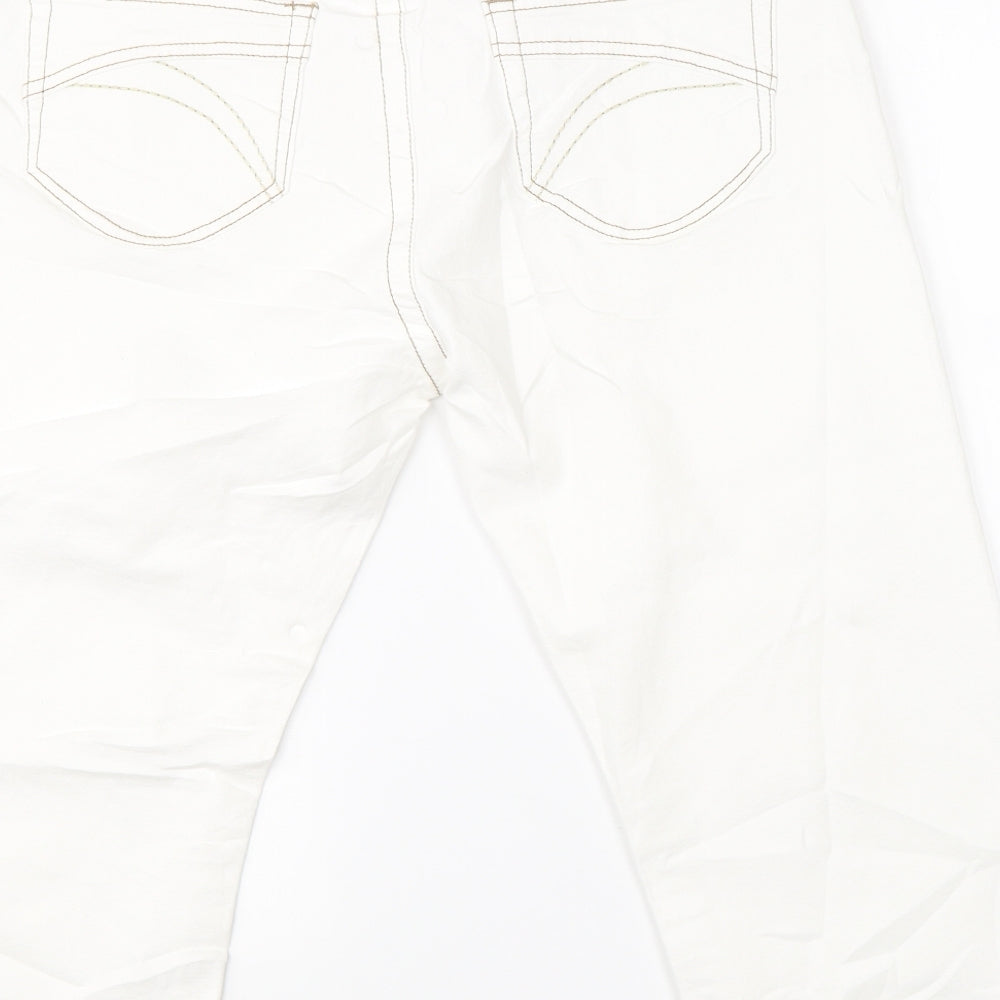 Miami Womens White  Denim Chino Shorts Size 32