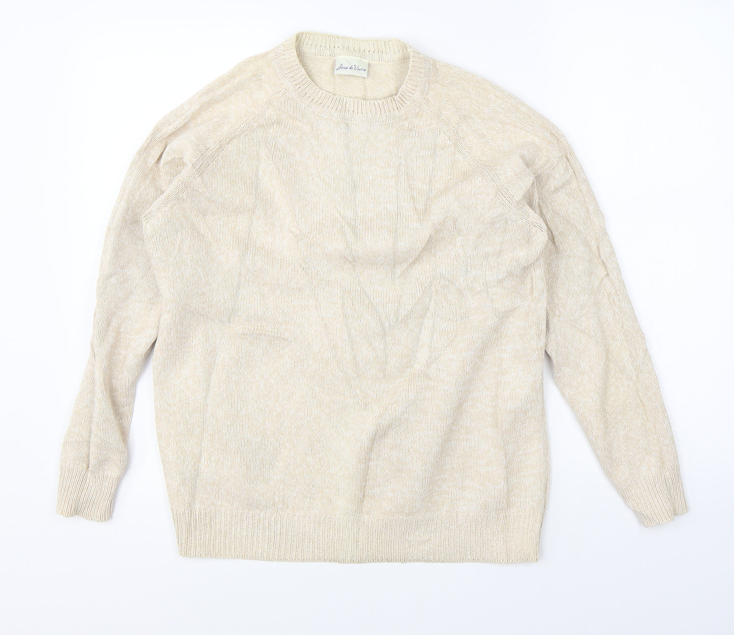 Joie De Vivre Womens Beige  Knit Pullover Jumper Size M