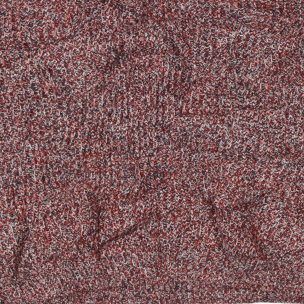 Debenhams Mens Red Herringbone Knit Pullover Jumper Size L