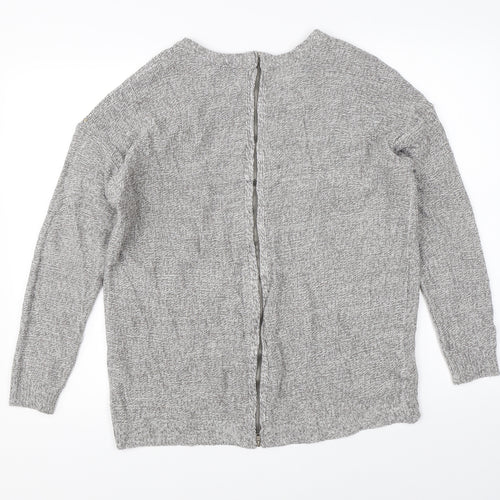 Papaya Womens Grey  Knit Full Zip Jumper Size M