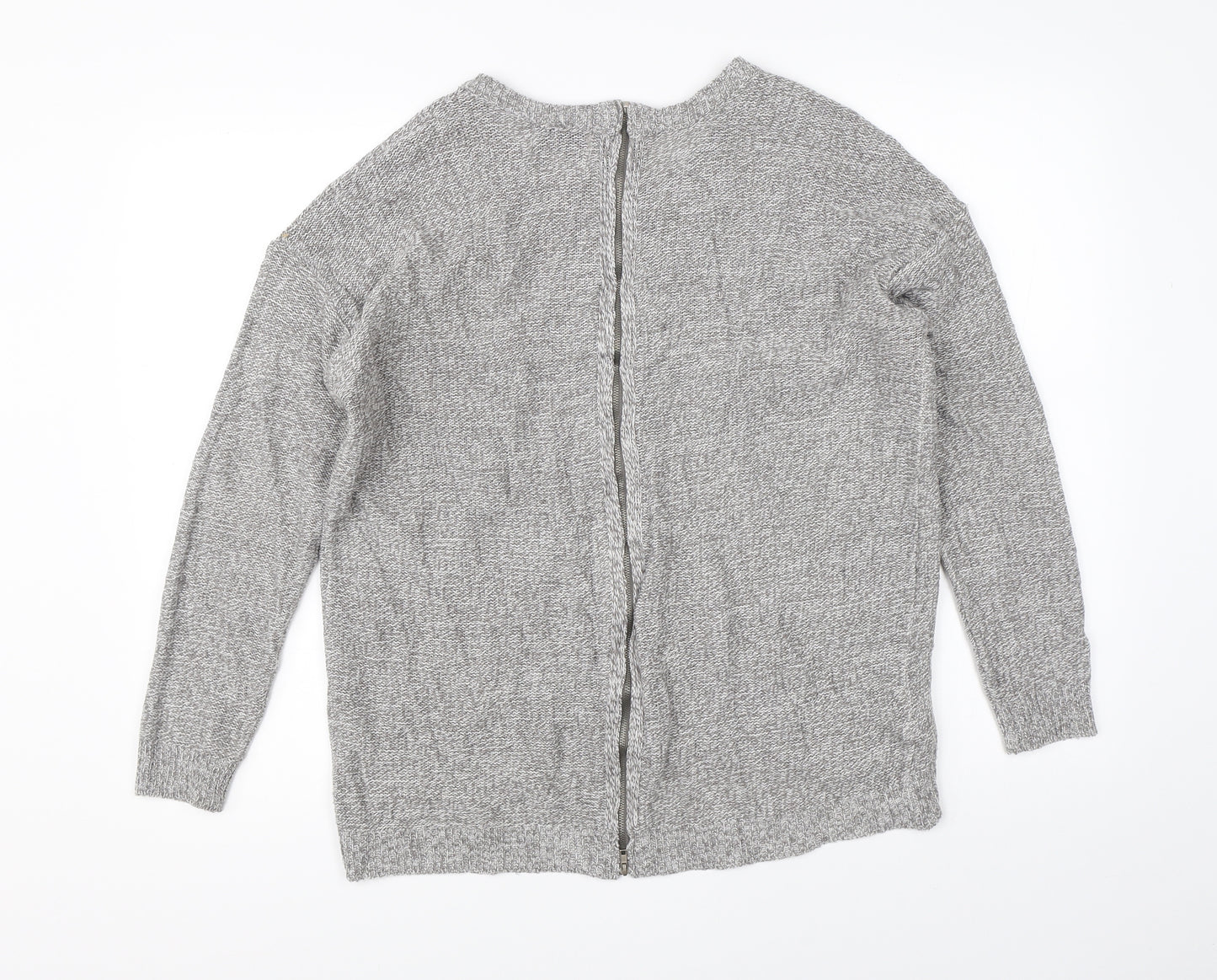 Papaya Womens Grey  Knit Full Zip Jumper Size M