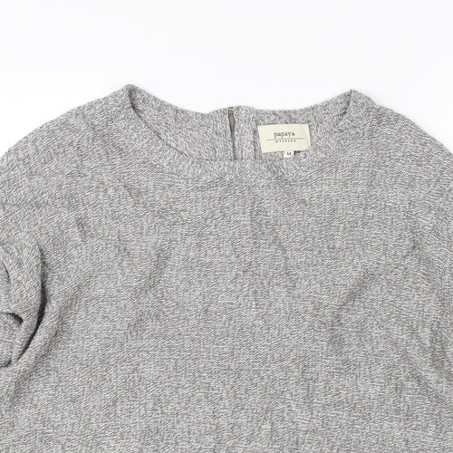 Papaya Womens Grey  Knit Full Zip Jumper Size M