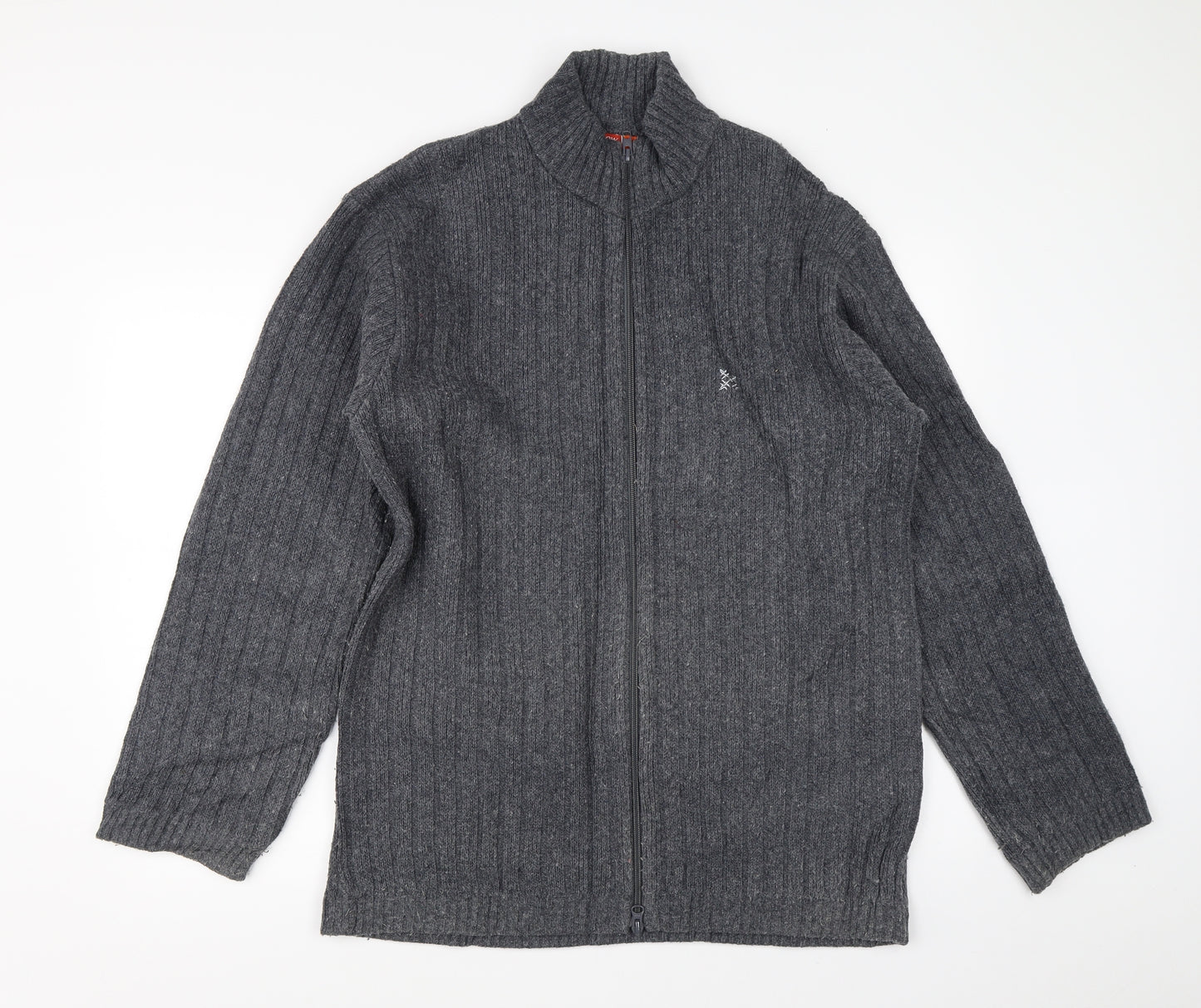 Oxbow Mens Grey  Knit Full Zip Jumper Size L