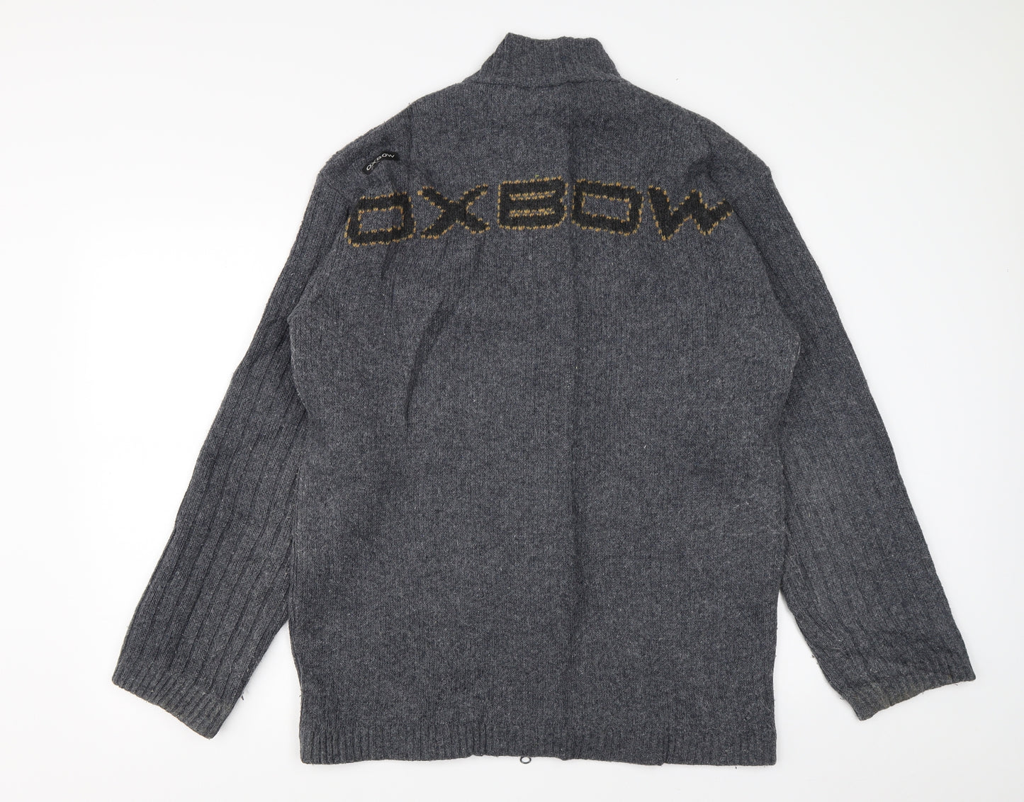 Oxbow Mens Grey  Knit Full Zip Jumper Size L