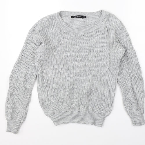 Boohoo Womens Grey  Knit Pullover Jumper Size 6