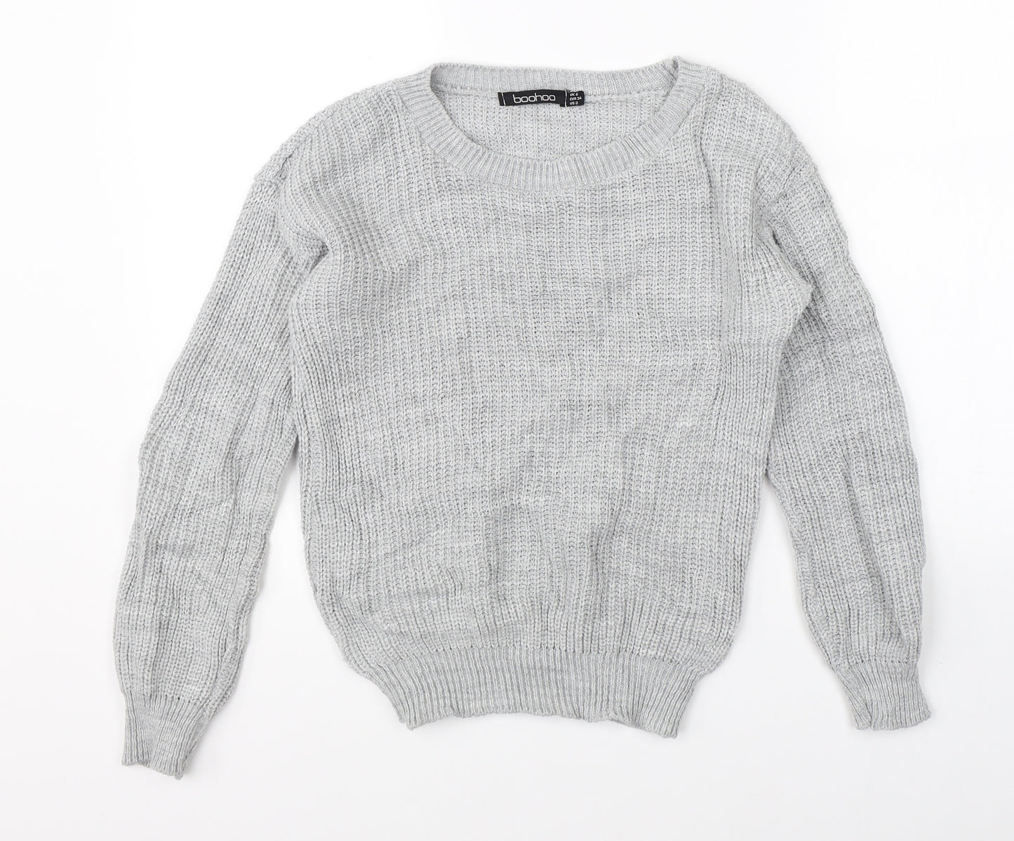 Boohoo Womens Grey  Knit Pullover Jumper Size 6