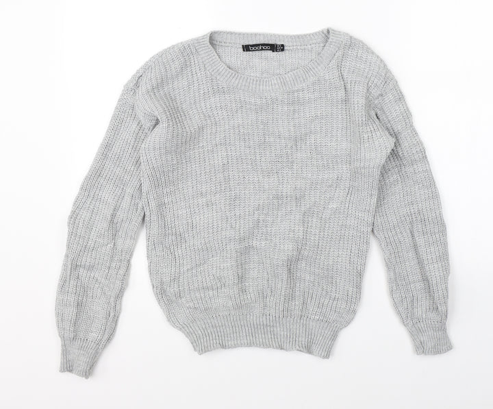 Boohoo Womens Grey  Knit Pullover Jumper Size 6