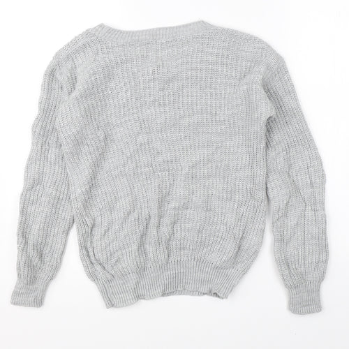 Boohoo Womens Grey  Knit Pullover Jumper Size 6