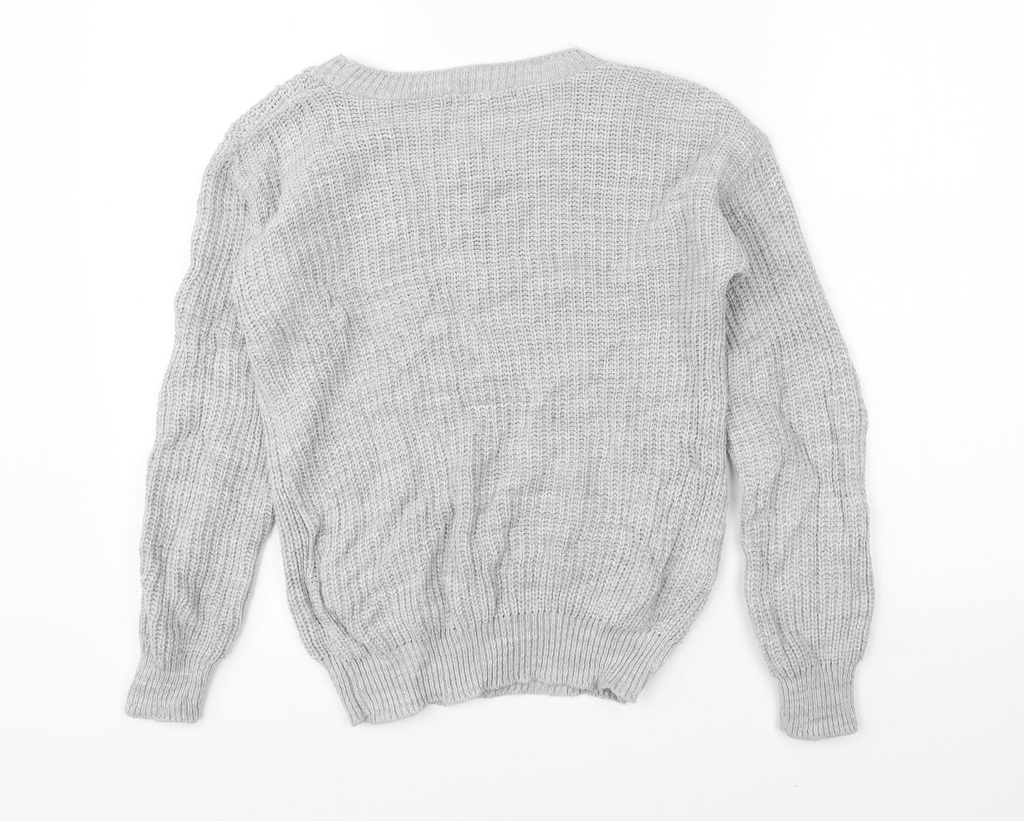 Boohoo Womens Grey  Knit Pullover Jumper Size 6
