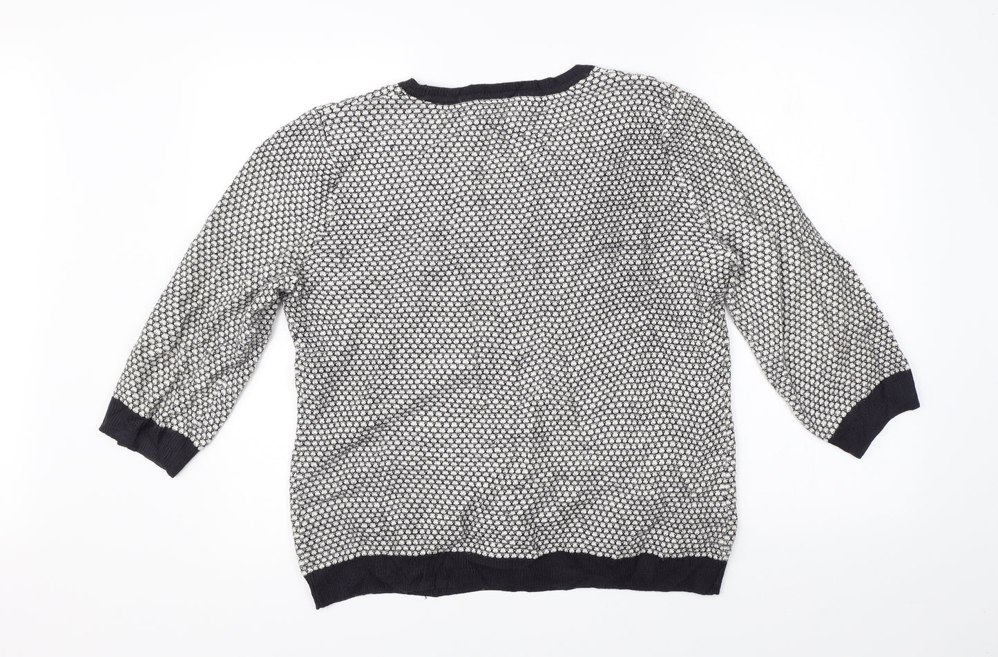 M&S Womens White Polka Dot  Pullover Jumper Size 14