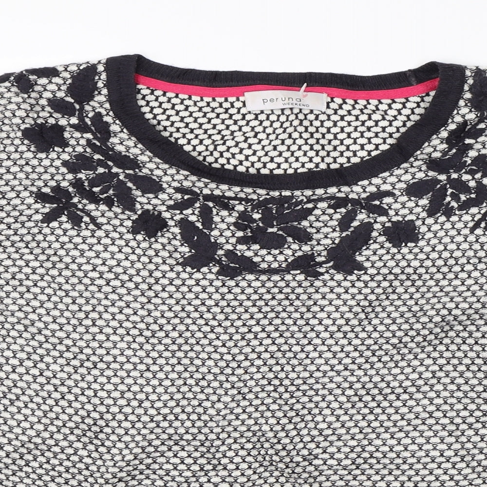 M&S Womens White Polka Dot  Pullover Jumper Size 14