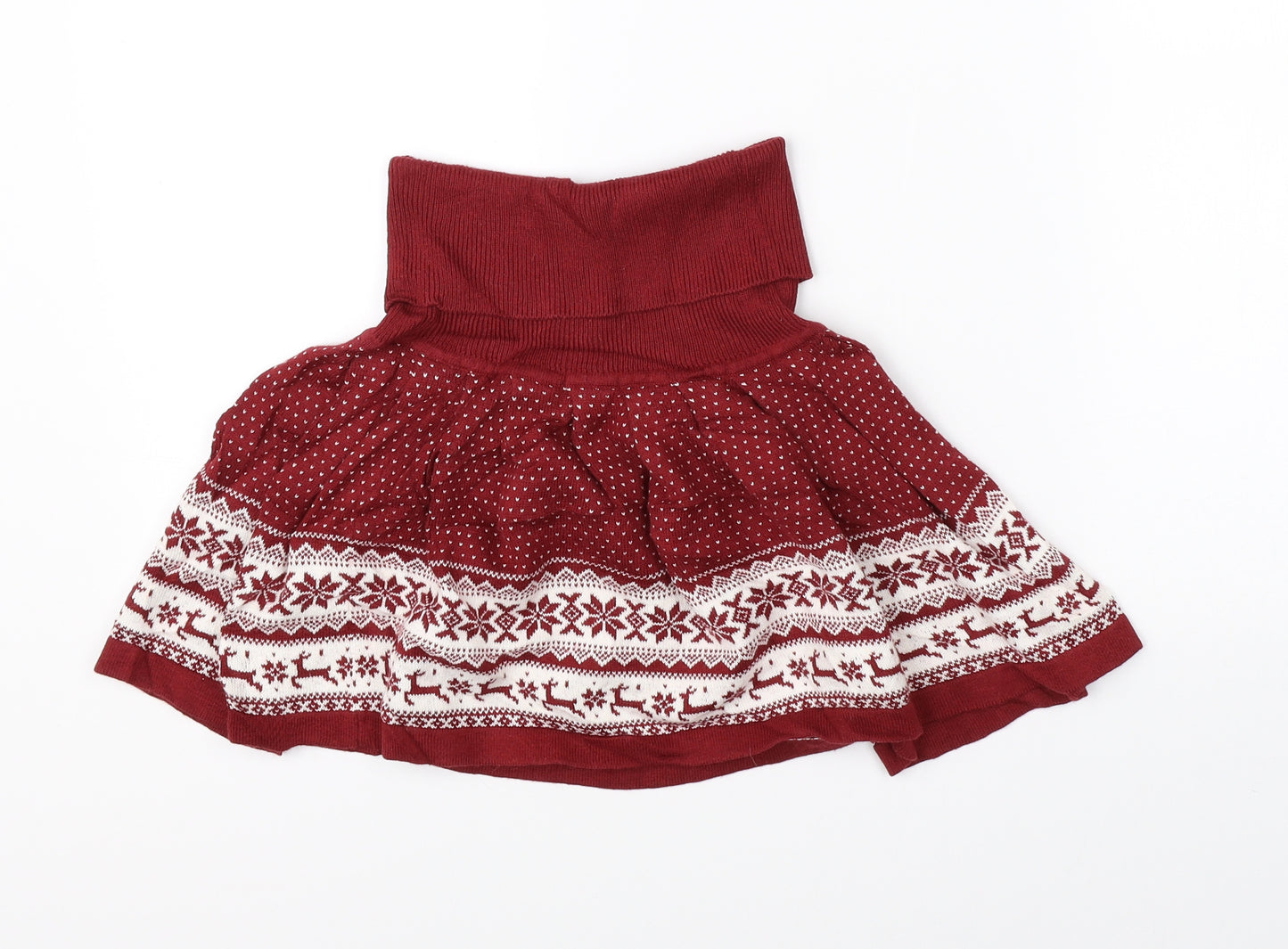 Atmosphere Womens Red Fair Isle Knit Tutu Skirt Size 8  - christmas