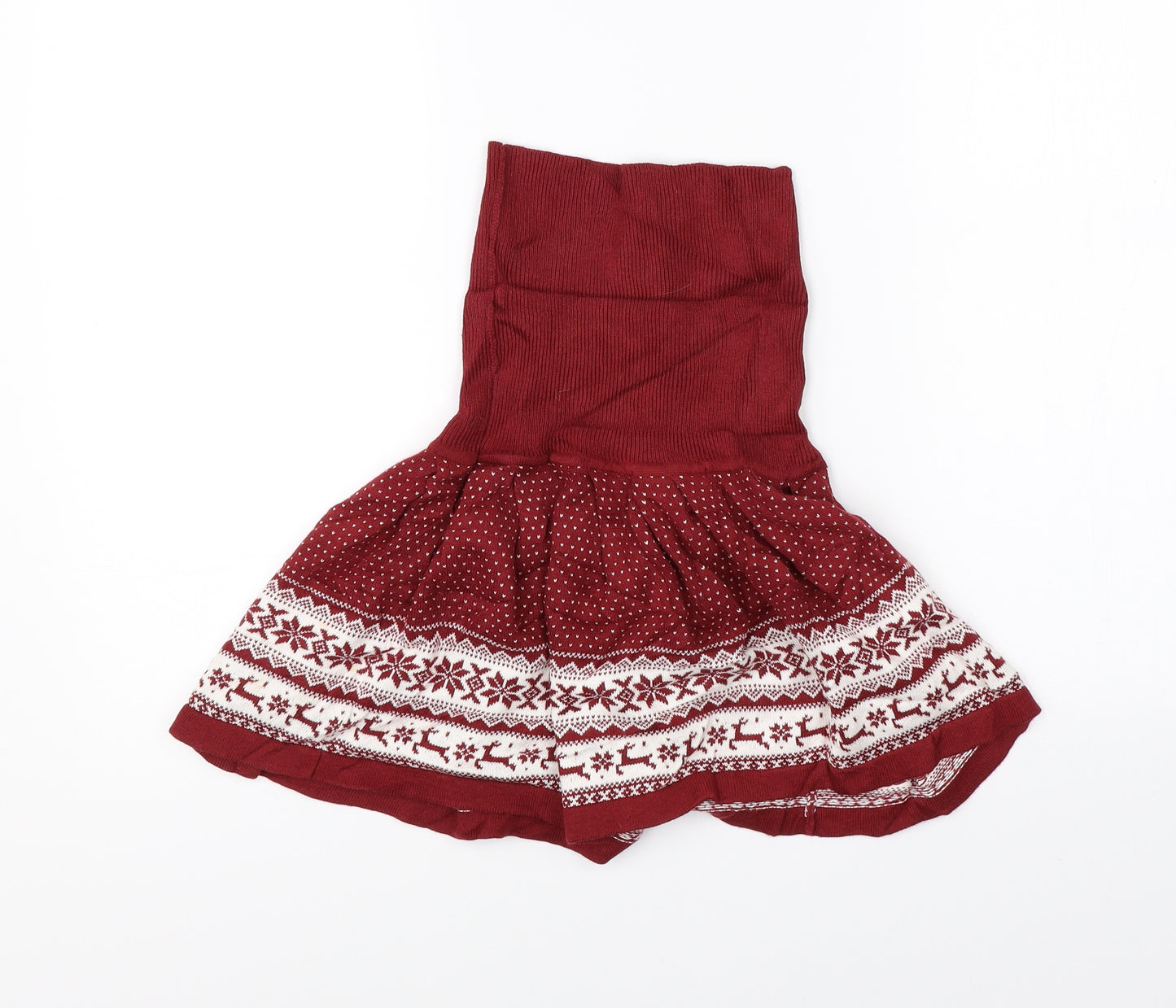 Atmosphere Womens Red Fair Isle Knit Tutu Skirt Size 8  - christmas