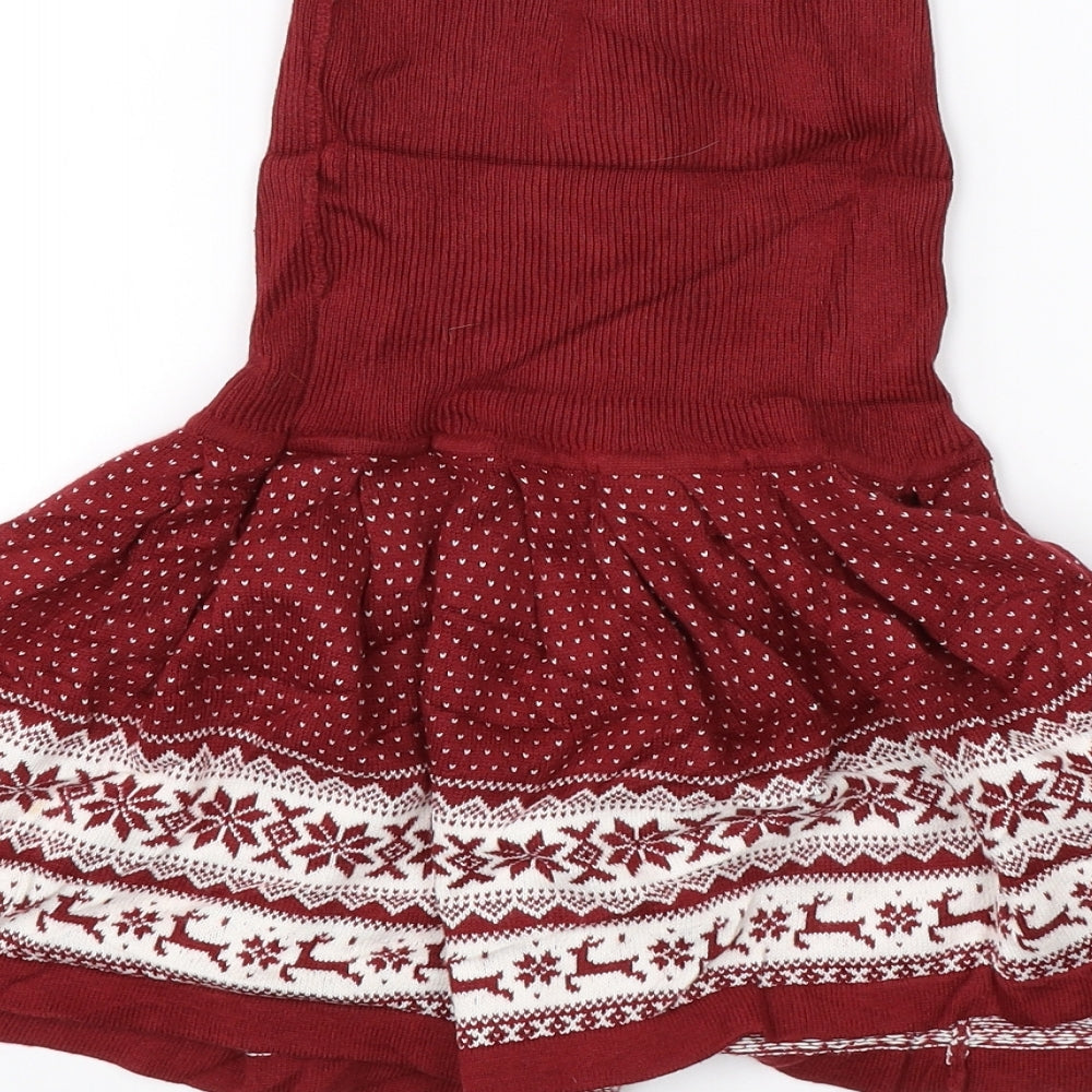 Atmosphere Womens Red Fair Isle Knit Tutu Skirt Size 8  - christmas