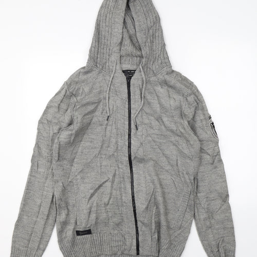 Core Denim Mens Grey   Full Zip Hoodie Size XL