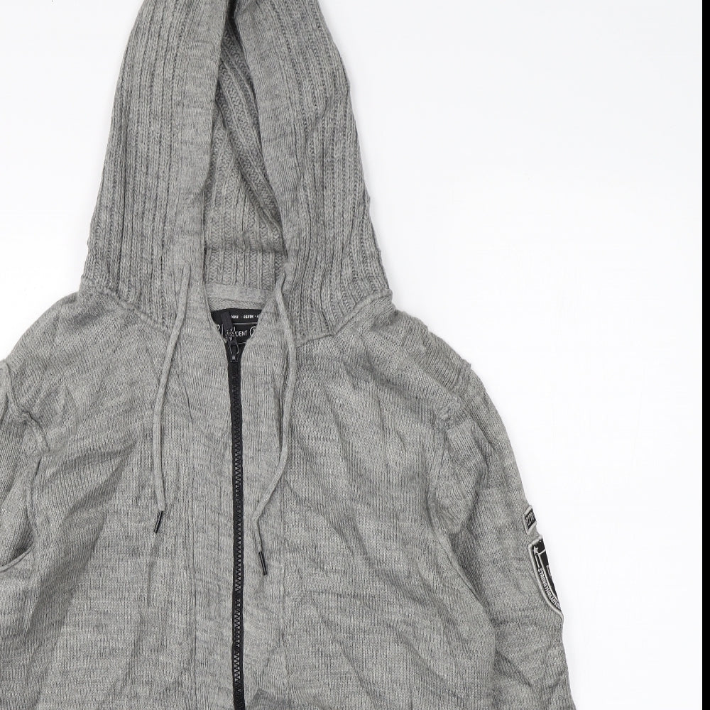 Core Denim Mens Grey   Full Zip Hoodie Size XL