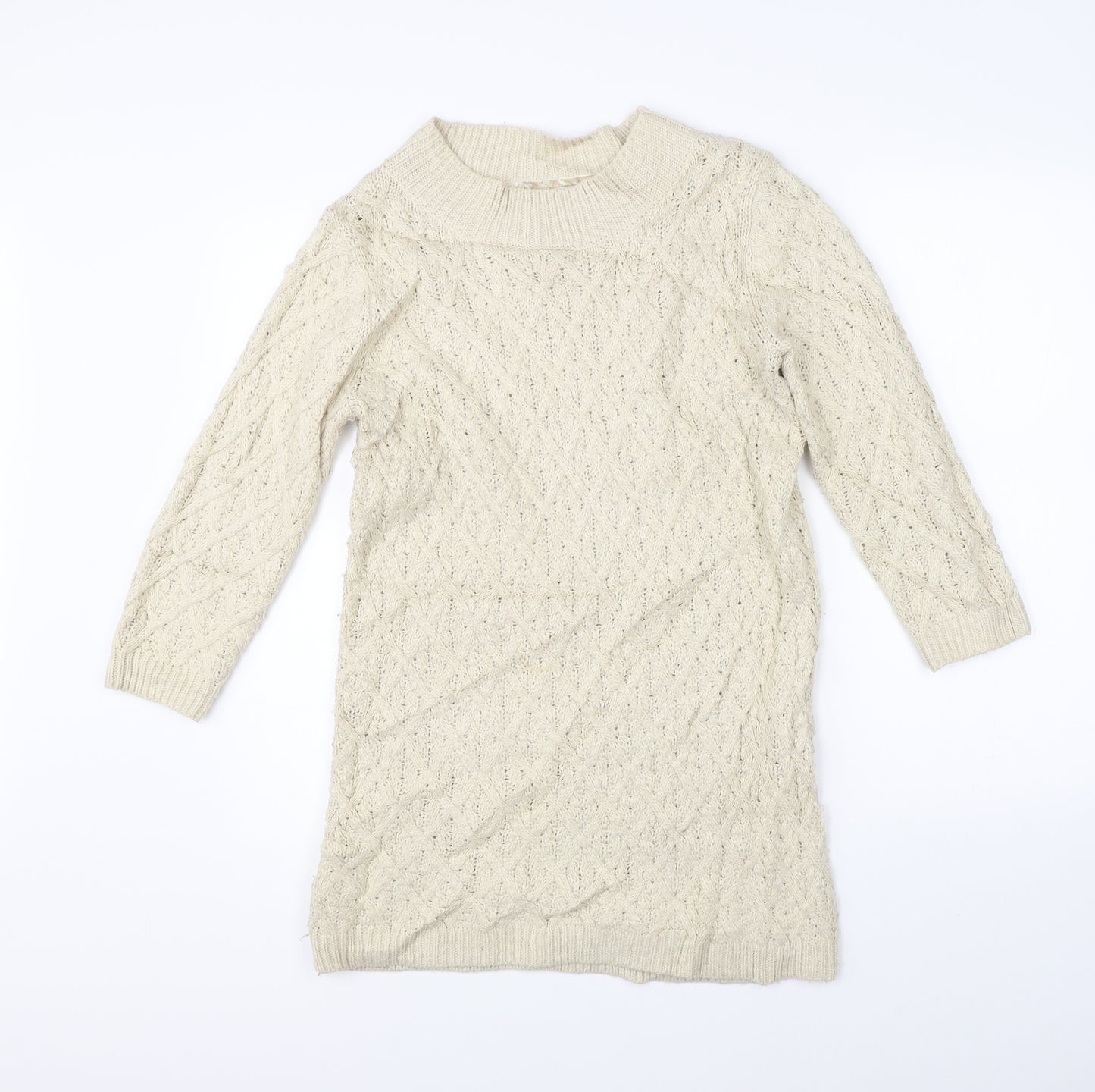 Papay Womens Beige  Knit Pullover Jumper Size 10