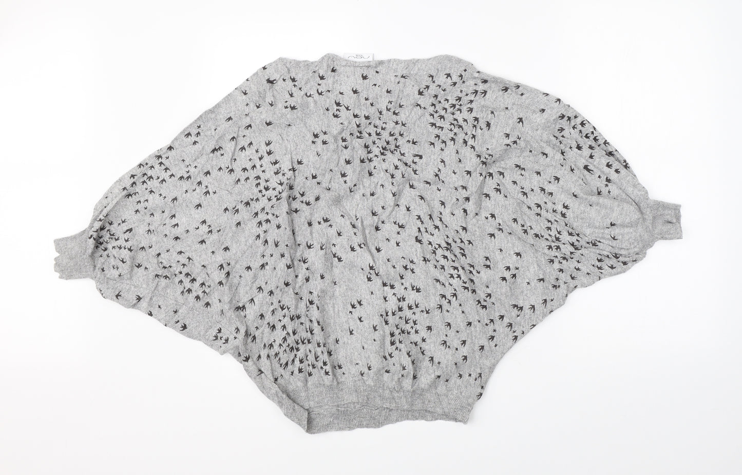 New Look Womens Grey   Pullover Jumper Size 12  - birds