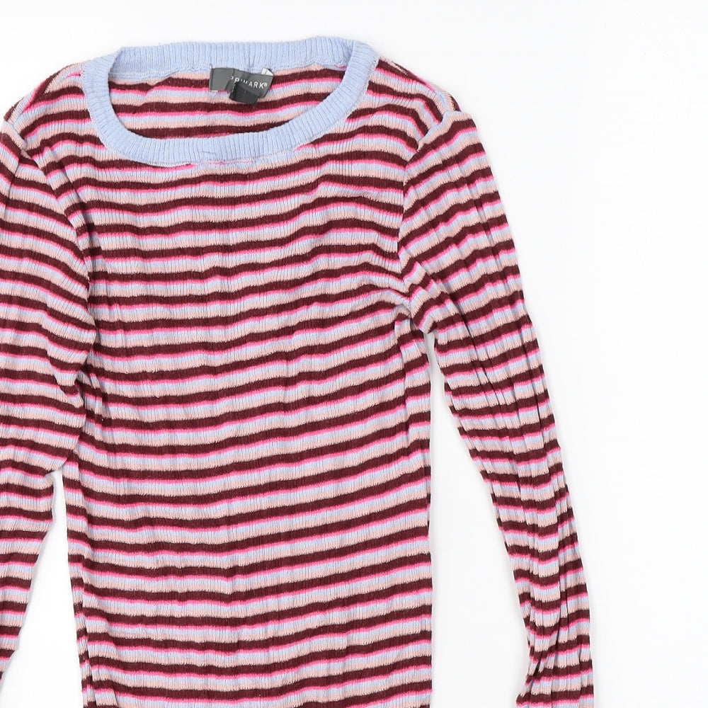 Primark Womens Pink Striped  Pullover Jumper Size XS