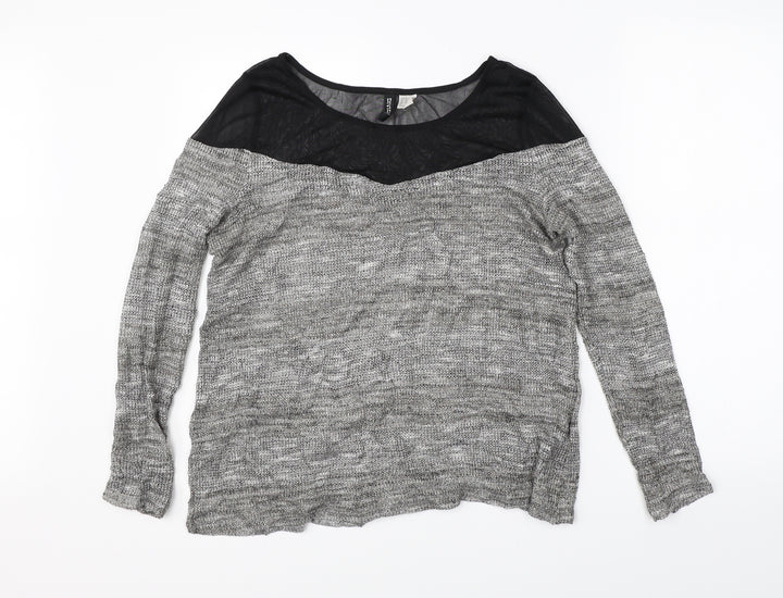 Divided Womens Grey Pullover Jumper Size M
