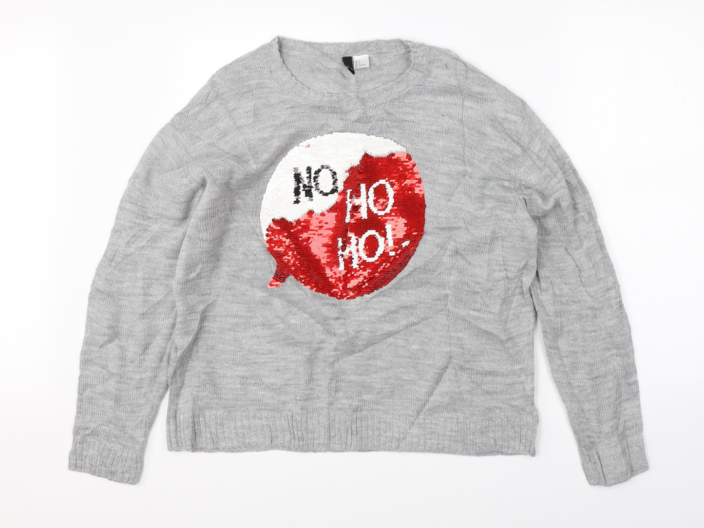 Divided Womens Grey   Pullover Jumper Size L  - christmas