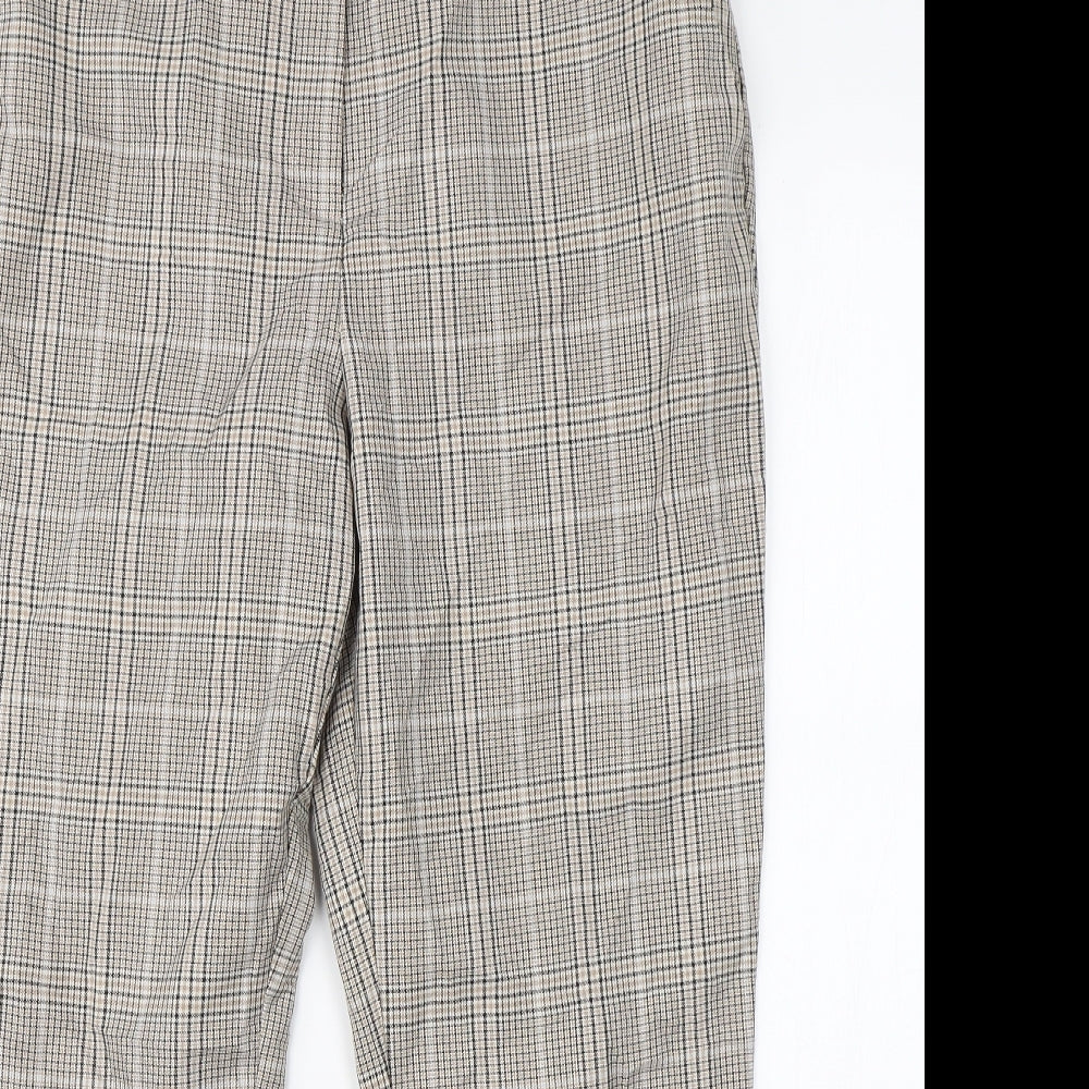 Dorothy Perkins Womens Brown Check  Dress Pants Trousers Size 14 L23 in