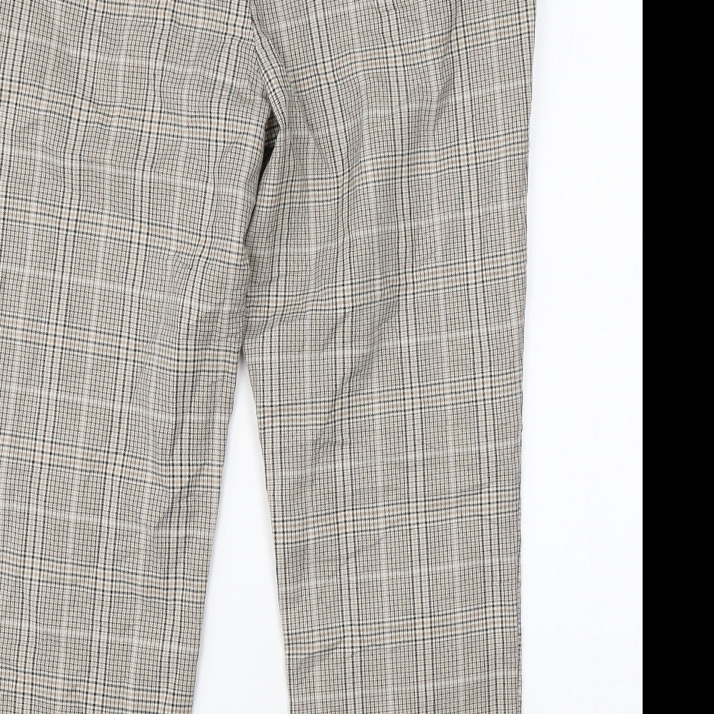 Dorothy Perkins Womens Brown Check  Dress Pants Trousers Size 14 L23 in
