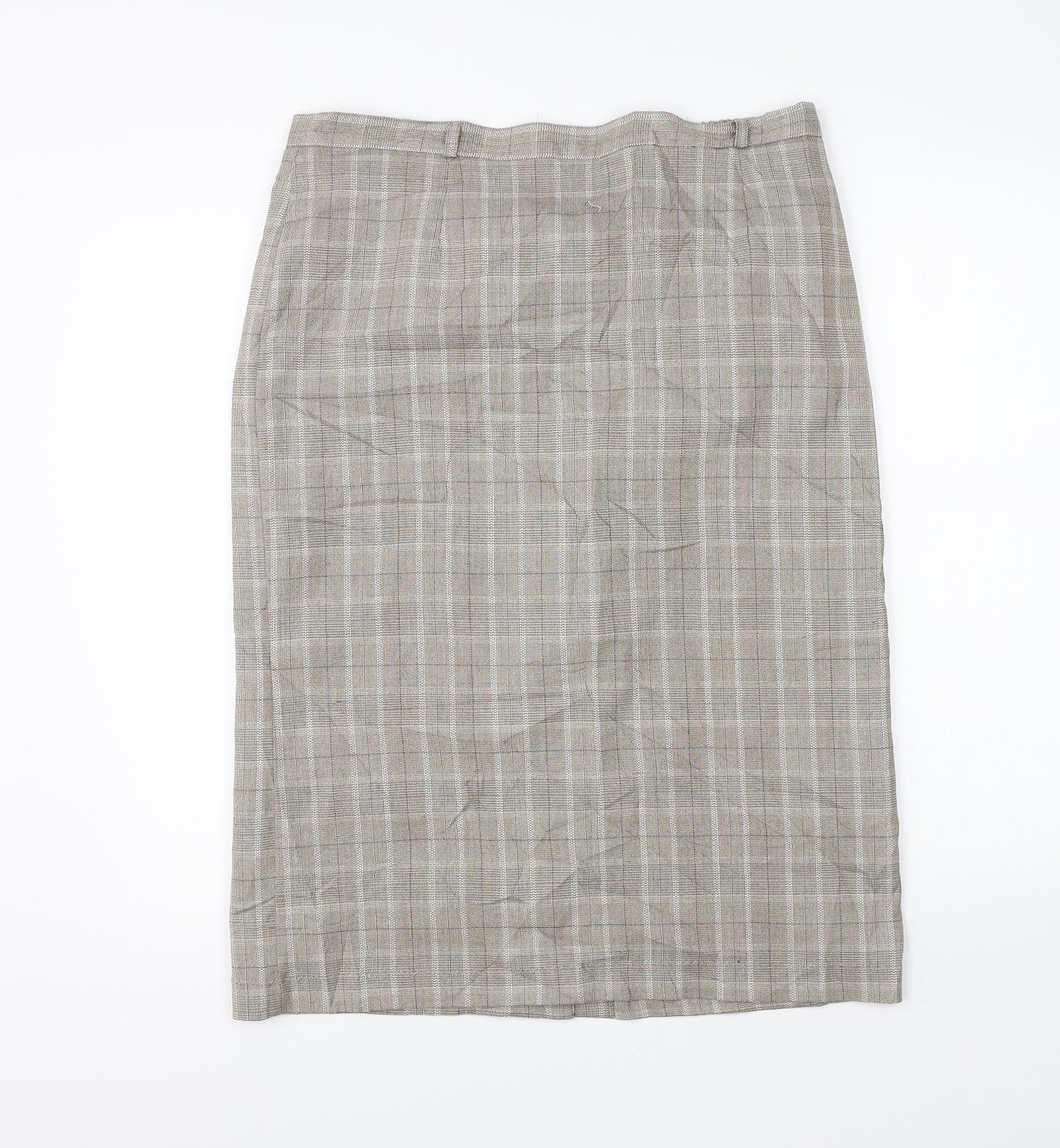 BHS Womens Beige Check  Straight & Pencil Skirt Size 14