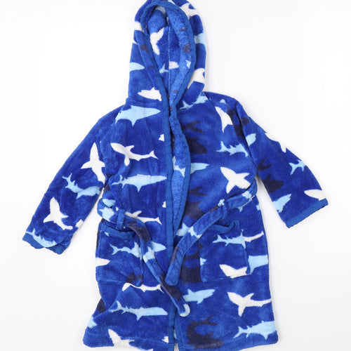 John Lewis Boys Blue    Robe Size 3 Years  - sharks