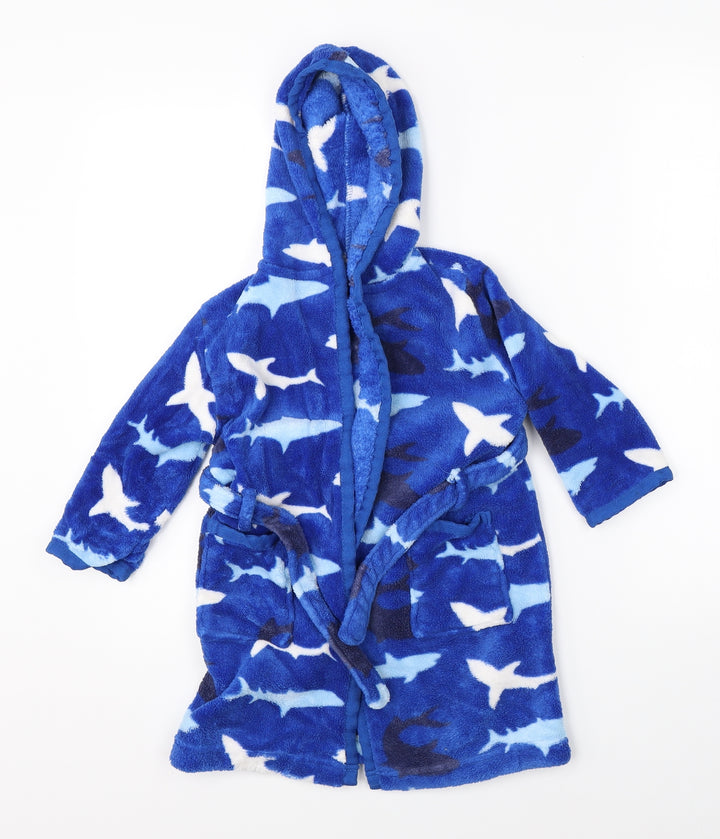 John Lewis Boys Blue Robe Size 3 Years - sharks