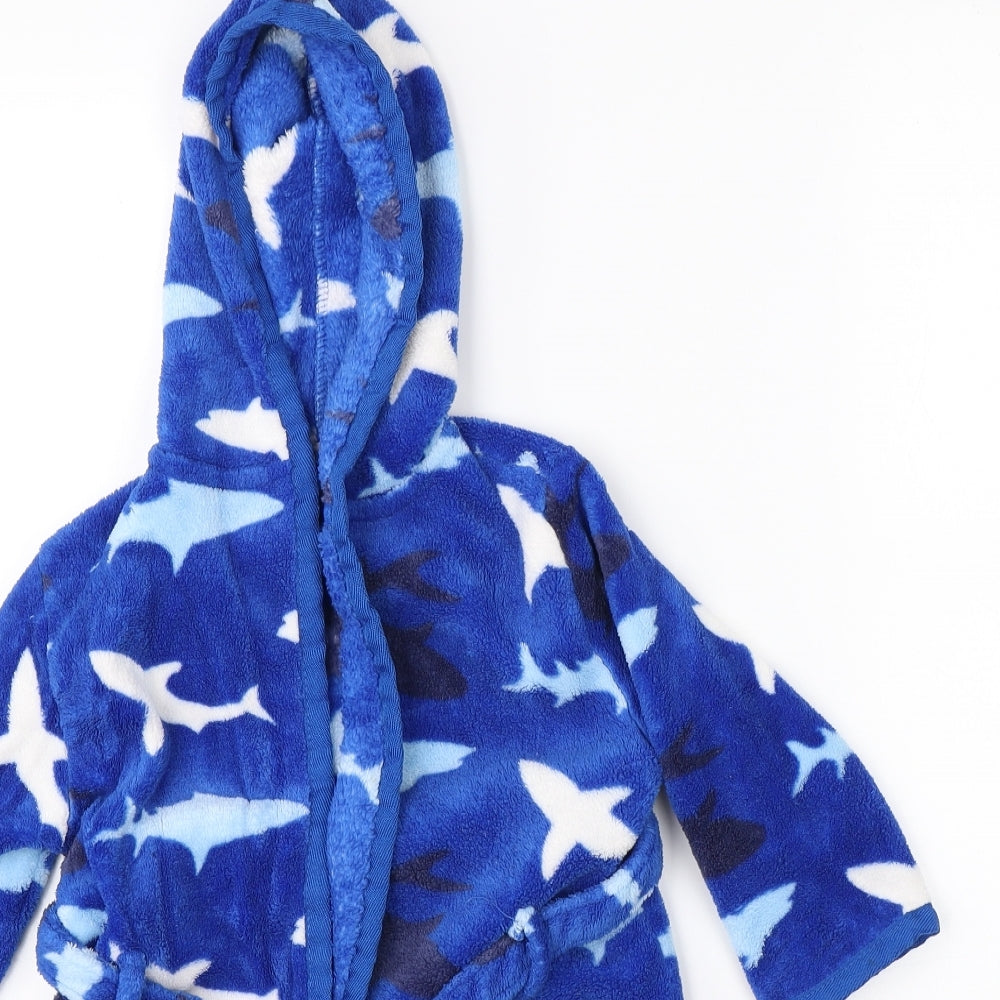 John Lewis Boys Blue    Robe Size 3 Years  - sharks