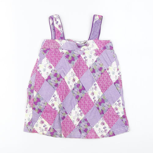 F&F Girls Purple   Pinafore/Dungaree Dress  Size 12-18 Months