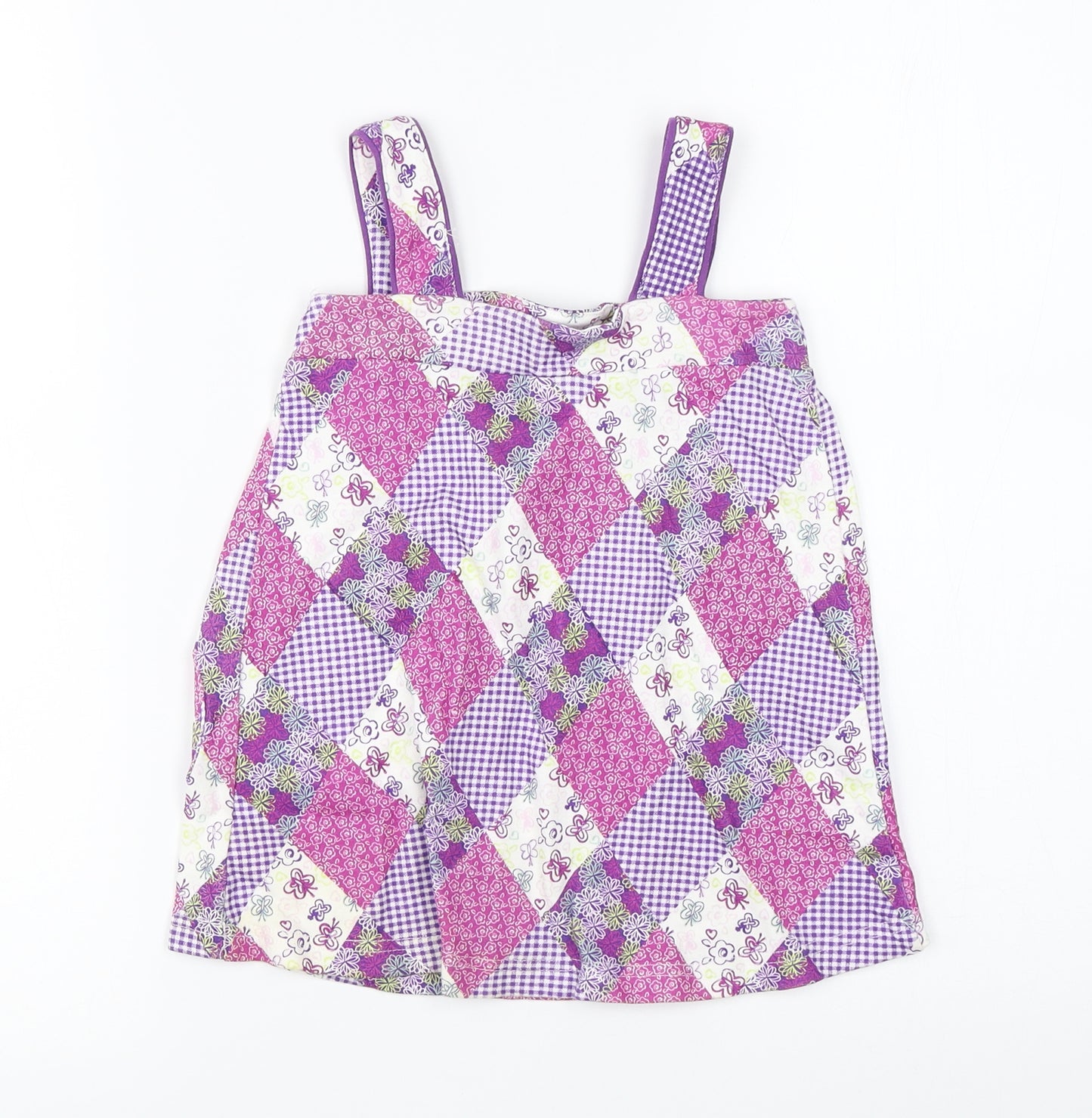 F&F Girls Purple   Pinafore/Dungaree Dress  Size 12-18 Months