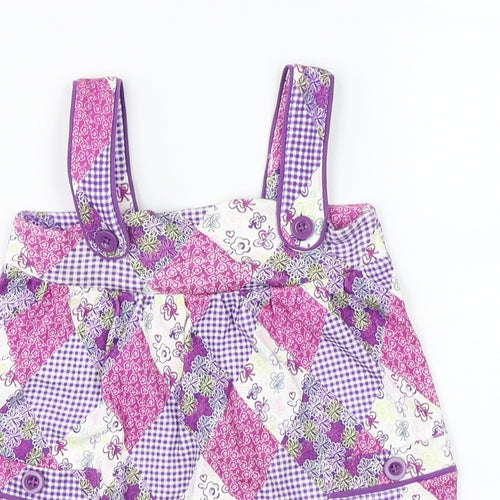 F&F Girls Purple   Pinafore/Dungaree Dress  Size 12-18 Months