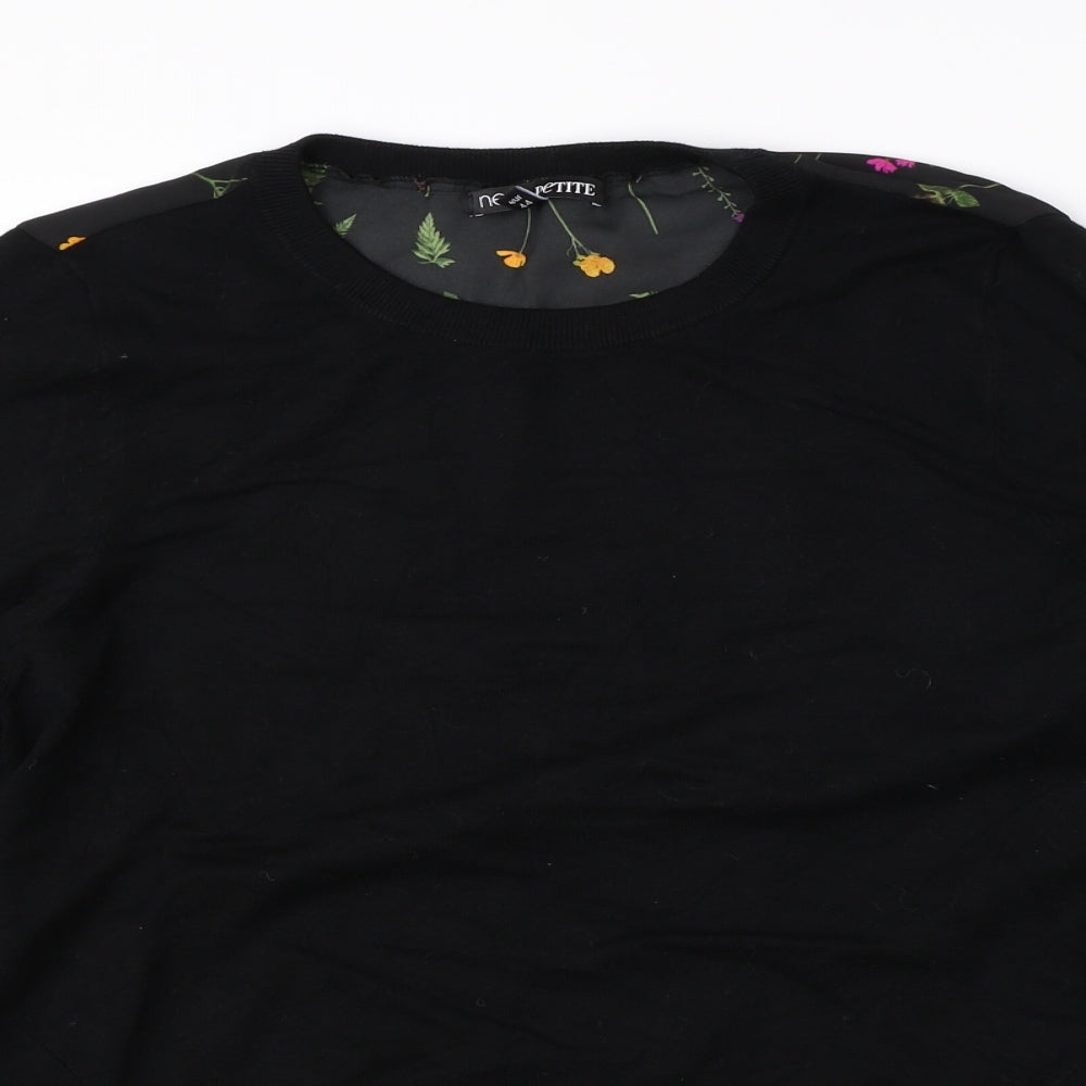 NEXT Womens Black Floral  Pullover Jumper Size 16