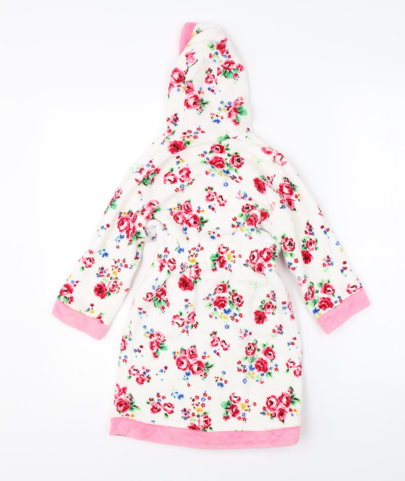 Mini Club Girls White Floral   Robe Size 3-4 Years