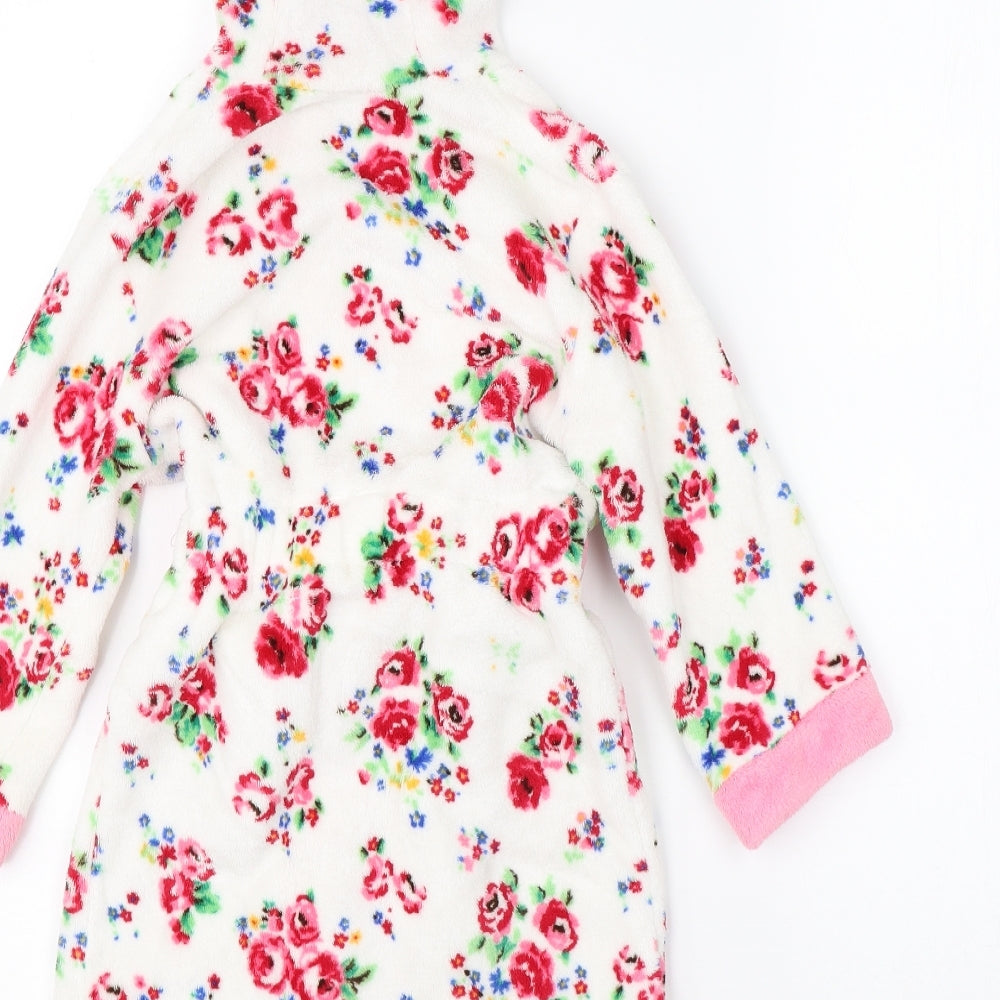 Mini Club Girls White Floral   Robe Size 3-4 Years