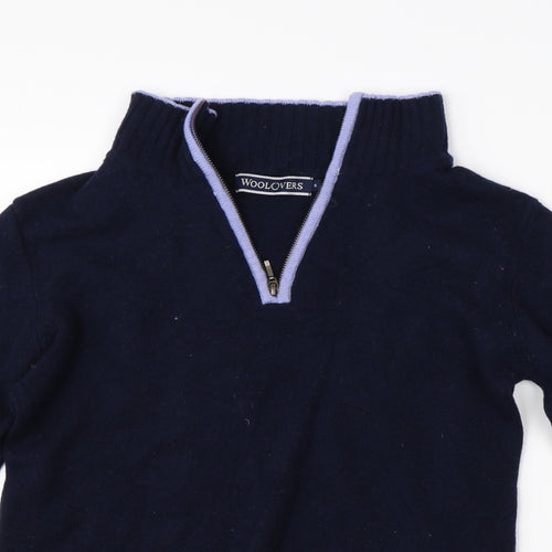 Woolovers Mens Blue   Pullover Jumper Size S