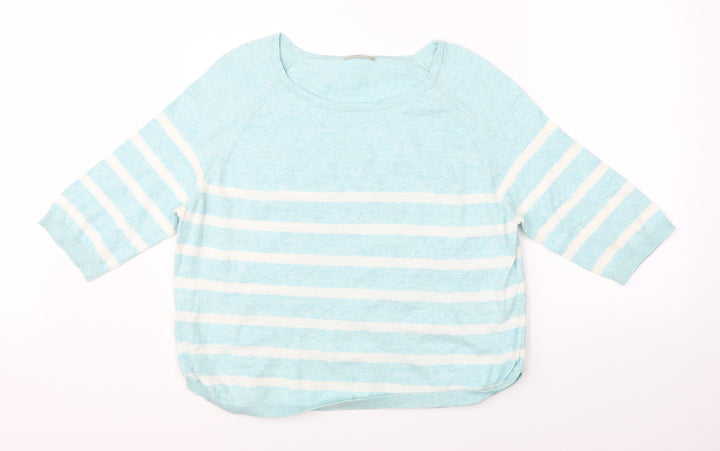 TU Womens Green Striped Pullover Jumper Size 18