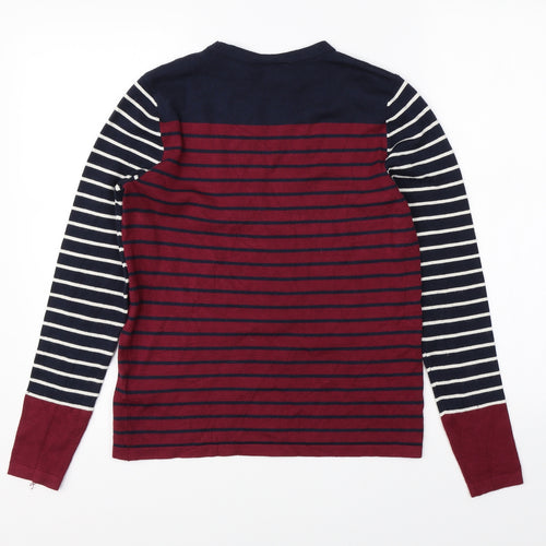 Warehouse Womens Red Striped  Pullover Jumper Size 14