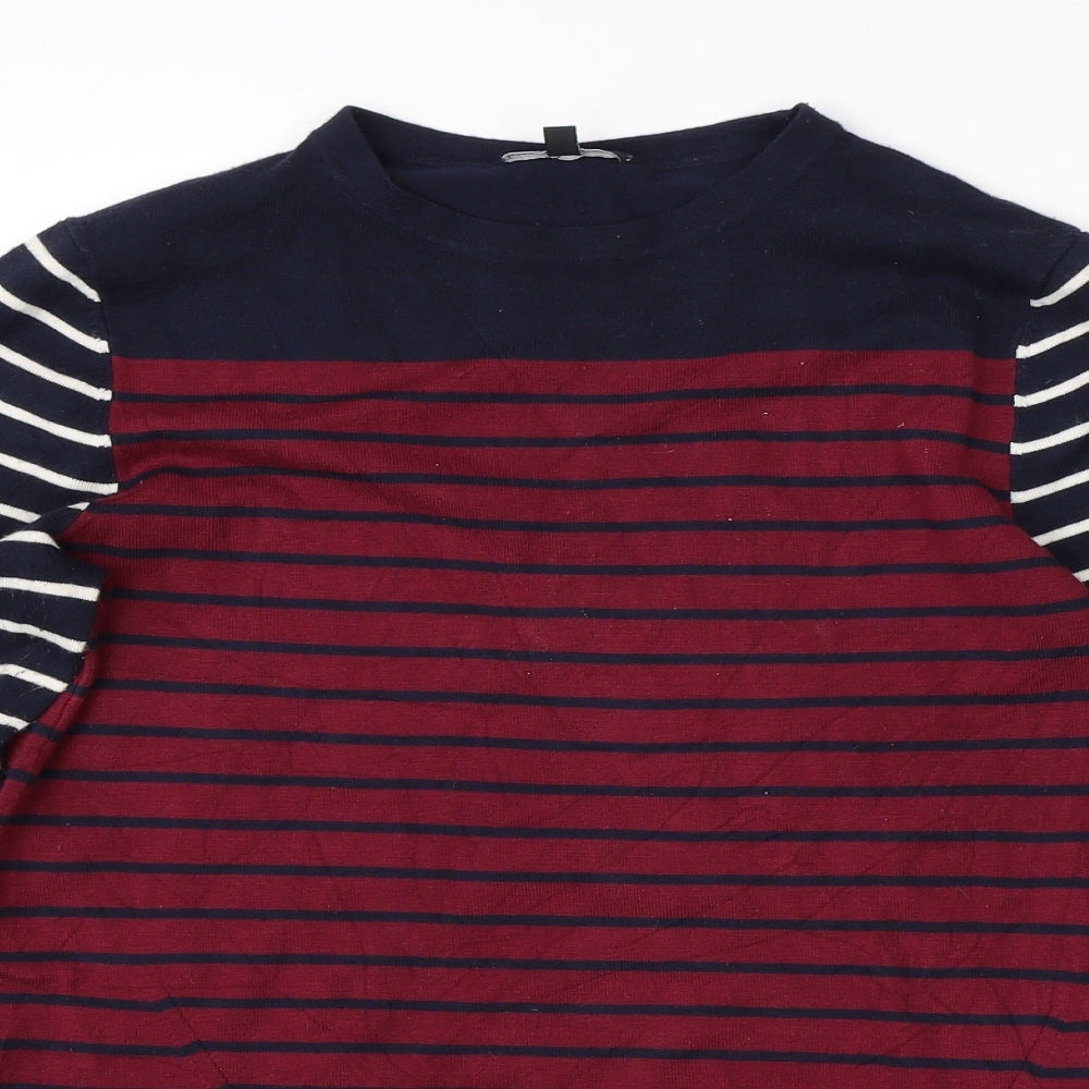 Warehouse Womens Red Striped  Pullover Jumper Size 14