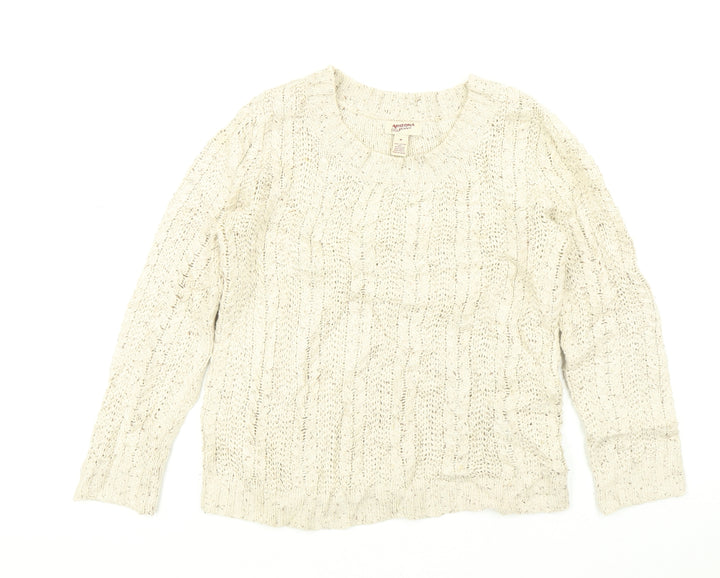 Arizona Jeans Womens Beige Pullover Jumper Size M