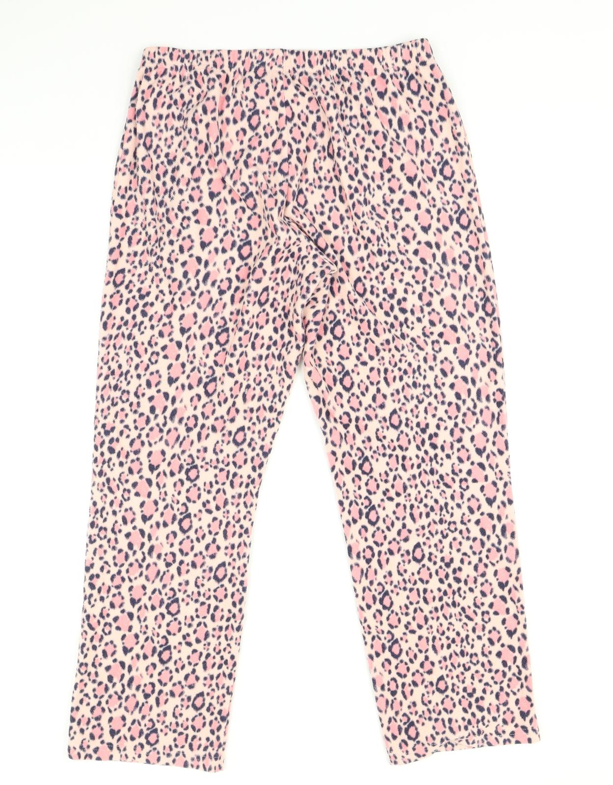 George Womens Pink Animal Print  Kaftan Lounge Pants Size 12