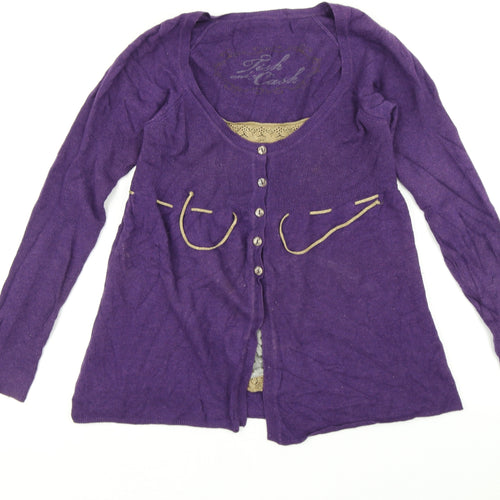 Fish and Cash Womens Purple   Pullover Jumper Size L